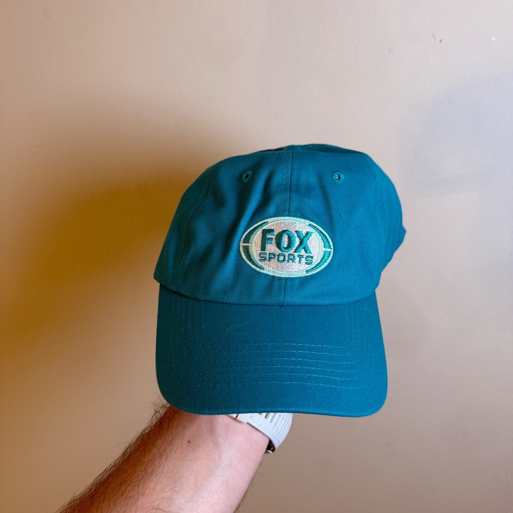 Fox Sports Hat Indie Caps Teal Blue Embroidered Logo‎ Adjustable Dad Cap Mens